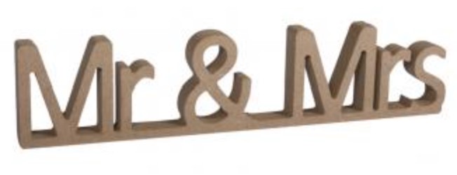 MDF word "Mr & Mrs"